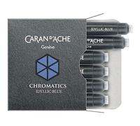 Caran D 'Ache 8021 - 140 - Pack de 6 Cartouches d'encre Plume, Couleur Bleu idyllique