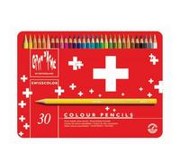Crayons de couleur Swisscolor, étui métal de 30