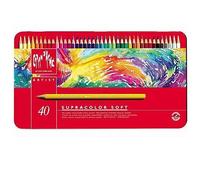 Caran d'Ache Crayons aquarellables Supracolor Soft Aquarelle 40 couleurs (3888.340) boîte métal