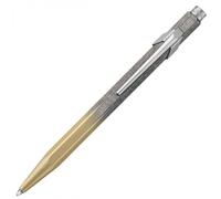Caran d'Ache 849 NM0849.224 Cosmic Blue 'Gilded' Stylo à bille, tige en aluminium, couleur : bleu, clip en métal flexible, couleur du trait : noir, largeur de trait : M