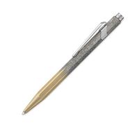 Caran d'Ache 849 NM0849.224 Cosmic Blue 'Gilded' Stylo à bille, tige en aluminium, couleur : bleu, clip en métal flexible, couleur du trait : noir, largeur de trait : M