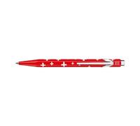 Caran d'Ache - Stylo à bille 849 Popline Totally Swiss - Motif drapeau suisse Rouge G