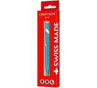 Caran d'Ache 849 Stylo Bille Rétractable Métal X Encre Noire + Recharge Trait Moyenne Turquoise