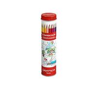 Caran d'Ache Boîte métallique de 18 crayons de couleur aquarellables Swisscolor + poster sur le thème des animaux de la Suisse