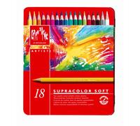Caran d'Ache Crayons de couleur SUPRACOLOR, étui métal de 18