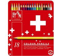 Caran D'ache Crayons De Couleur Swisscolor En Étui Métal De 18
