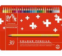 Crayons de couleur Swisscolor, étui métal de 30