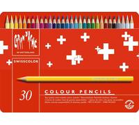 Caran D'ache Crayons De Couleur Swisscolor, Étui Métal De 30