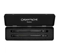Caran DAche Ensemble stylo bille et porte-mines en aluminium Noir