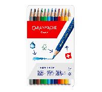 Caran D'Ache Fancolor 12 Eau Soluble Couleur Crayons Artiste Esquisse Boite Set