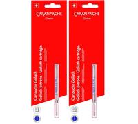 Caran d'Ache Goliath cartouches à bille Bleu Taille M, Lot de 2