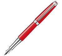 Caran d'Ache Leman Plaqué Argent Moyen Stylo à plume - Rouge