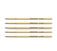 CARAN D'ACHE Lot de 5 Mines pour stylo à bille "SwissRide" pointe moyenne bleu