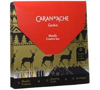 Caran D'Ache Mtallic Boîte Créative : Set Métallique Cartes De Noël