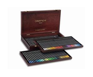 Caran d'Ache Museum Aquarelle Watercolor Lot de 72 crayons de couleur 72 couleurs dans une boîte en bois 3510 476 Multicolore