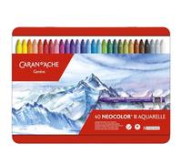 Caran d'Ache Crayons aquarelle Neocolor II pour artistes 40 dans une boîte métallique