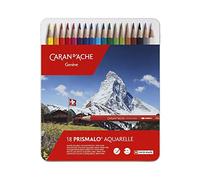 Caran d'Ache Prismalo Crayons de couleur aquarelle Assortiment de couleurs Lot de 18