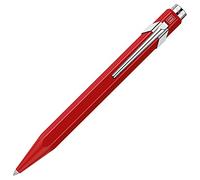 Caran d'Ache Stylo-bille 849 Popline Rouge laqué Épaisseur de trait M encre bleue avec étui 12,5 cm