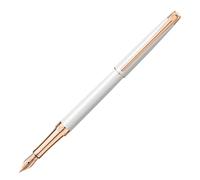 Caran d'Ache - Stylo plume LÉMAN SLIM blanc or rose - Pointe fine