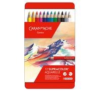 Caran D'Ache Supracolor 12 Set Artiste Aquarelle Couleur Crayon Souple Eau