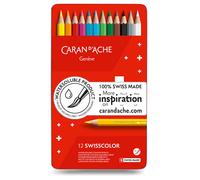 Caran D'Ache Swisscolor 12 Boite Ensemble Eau Soluble Colour Crayons Swiss