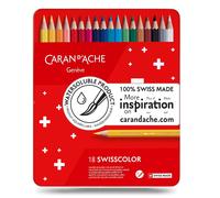 Caran D'Ache Swisscolor 18 Boite Ensemble Eau Soluble Colour Crayons Swiss