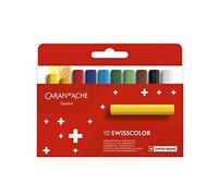 Caran d'Ache Swisscolor 7002.810 Lot de 10 crayons de couleur pastel à la cire imperméable