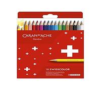 Caran d'Ache – Crayons de couleur Swisscolor – 18 pièces, bois de cèdre, mine tendre