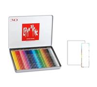 Caran D'ache Swisscolor Lot de 30 crayons aquarellables et 2 cartes