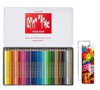 Caran d'Ache Swisscolor Lot de 40 crayons aquarelle dans une boîte en métal et 2 cartes