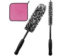 CARANNACLTD 2 Pièces Brosses à Jantes en Microfibre, Brosse Pliable pour Pneus de Voiture pour Un Nettoyage en Profondeur en Douceur et sans Rayures, Brosse de Roue de Voiture Jante