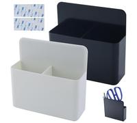 CARANNACLTD 2 Pièces Porte Marqueur Magnétique, Magnétique Porte Marqueur, Crayon Magnétique Porte Support de Crayons Magnétique pour Réfrigérateur Tableau Blanc Casier (Blanc & Noir)