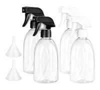 CARANNACLTD 4 Pièces 500 ml Flacons Pulvérisateur Vide, Bouteille Vaporisateur d'Eau, Flacons Pulvérisation Plastique Réutilisable pour Nettoyage, Plantes, Jardinage, Cosmétique de Coiffure