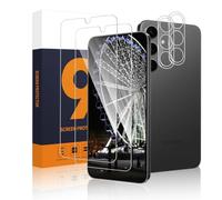 Carantee Lot de 2 + 2 films de protection d'écran en verre blindé pour Samsung Galaxy S24 Plus 5G, coque 2,5D, dureté 9H, anti-rayures, ultra transparent, écran tactile sensible pour Samsung S24 Plus