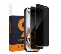 Carantee Lot de 2 films de protection d'écran en verre trempé pour iPhone | Film de confidentialité - Sans bulles - Tactile sensible - Résistant aux rayures - Anti-espion - Protection de la vie privée