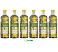 Carapelli Frantoliva Lot de 6 huiles d'olive/Olio di Oliva 1 l + porte-clés Beni Culinari