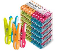 Caraselle Lot de 100 pinces à linge solides pour corde à linge - Pinces à linge antidérapantes et robustes avec coussinet en caoutchouc pour une prise en main sûre sans marques - Pour intérieur et