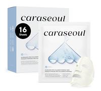 caraseoul Masque Visage Collagène Glowganic Pro, Masque Hydrogel Coréen avec Niacinamide & Adénosine, Boost Éclat, Masque Nuit Hydratant, Vegan, Soin Coréen [1,19 oz (34 g) x 16]