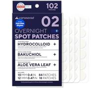 caraseoul Patch Boutons Acné Nuit Hydrocolloïde, Patch Anti-Imperfections Plus Épais à Forte Adhérence, 2 Tailles, Bakuchiol & Aloe Vera, Soin Coréen, Facile à Utiliser - Testé Dermatologiquement