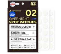 caraseoul Patch Boutons Acné Nuit Hydrocolloïde, Patch Anti-Imperfections Plus Épais à Forte Adhérence, 2 Tailles, Bakuchiol & Aloe Vera, Soin Coréen, Facile à Utiliser - Testé Dermatologiquement