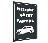 Carastora Panneau « Welcome Guest Parking » - 30,5 x 20,3 cm - Plaque en métal antirouille - Résistante à la décoloration et aux intempéries - Pour bar, cour, allée ou parking extérieur