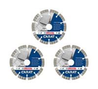 Carat CSC1253A25 Lot De 3 Lames De Scie Diamantées Pour Béton - 125 X 22,23 Mm - CS Classic