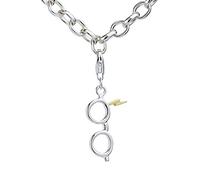 Carat Shop The Harry Potter Clip-On Charm Lightning Bolt with Glasses (Sterling Silver)