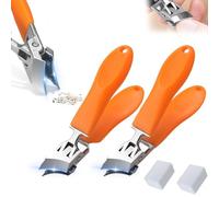 Carat Slanted Nail Clippers, Carat Wide Jaw Opening Anti-Splash Slanted Nail Clipper, Nail Clipper for Ingrown Toenail Eagle Beak Nail Clippers (Orange, 2 pcs)
