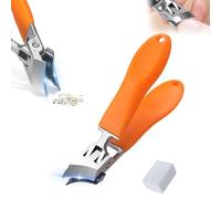 Carat Slanted Nail Clippers, Carat Wide Jaw Opening Anti-Splash Slanted Nail Clipper, Nail Clipper for Ingrown Toenail Eagle Beak Nail Clippers (Orange, 1 pcs)