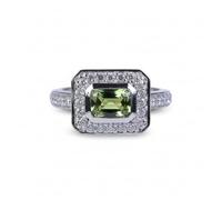 CaratYogi 925 Argent Sterling Vert amethyste gemme de fiançailles Bague de Bijoux de Mode de Bijoux de Mode pour ami, Femme, Petite Amie, Adolescentes Taille 61