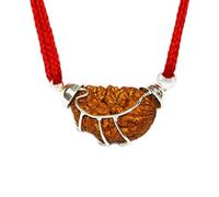 CaratYogi Originally Lab Certified One Mukhi 1 Face Half-Moon Genuine Nepali Rudraksha Kaju Dana Beads Pendentifs Médaillon en Argent Sterling 925 pour Hommes et Femmes Bijoux