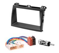 Carav 07-002-22-6 Adaptateur façade 2 DIN Cadre de montage avec ISO et adaptateur d'antenne pour Land Cruiser Prado (120) GX