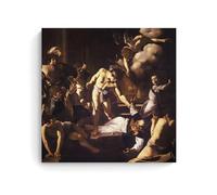 Cáravaggio Affiche décorative sur toile imprimée « Le martyre de Saint Matthieu » Décoration murale idéale pour salon, chambre, bureau et décoration d'intérieur 50 x 50 cm