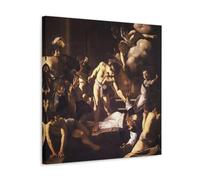 Cáravaggio Affiche décorative sur toile « Le martyre de Saint Matthieu » - Décoration murale - Décoration d'intérieur - 70 x 70 cm